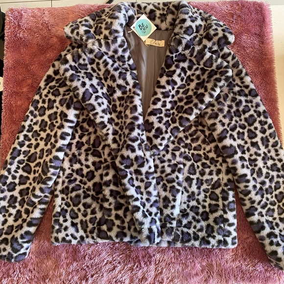 Purple Animal Print Coat - Picture 1 of 1